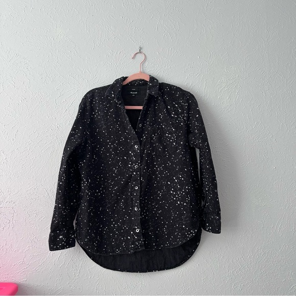 Madewell Oversized Black Star Button Up Top Size S - Picture 3 of 8